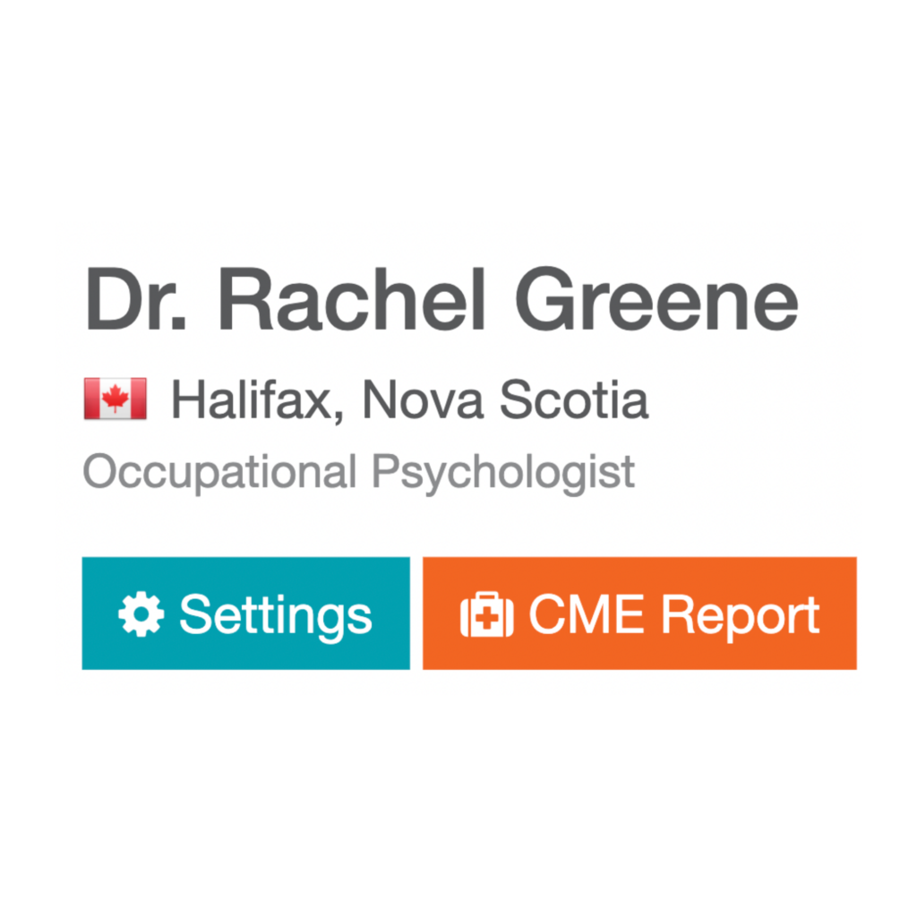 Select the CME Report option in your profile header. 